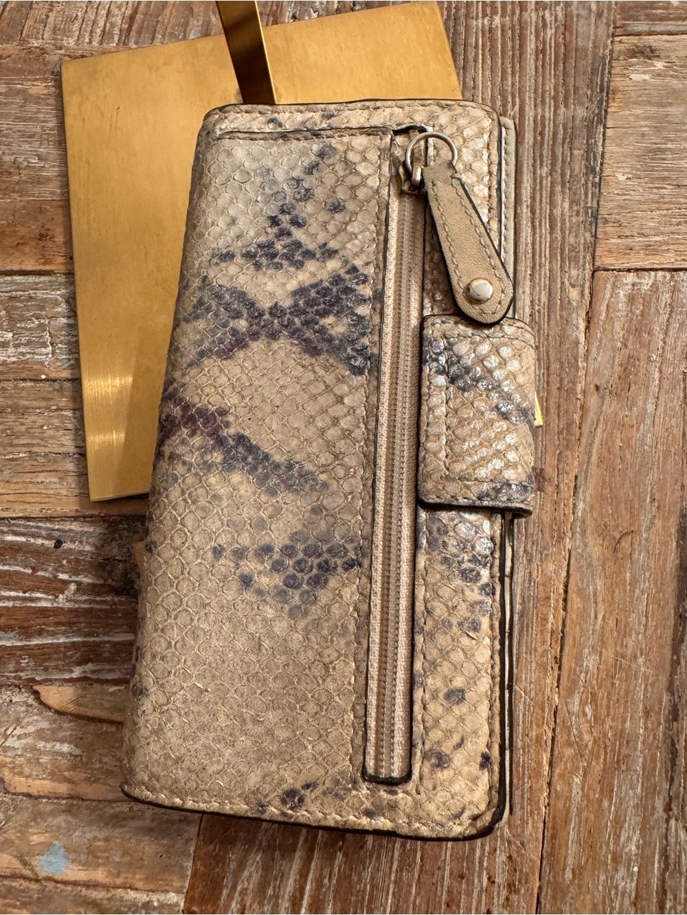Coach Madison Python-Embossed Leather Slim Envelope Wallet. - Picture 3 of 10